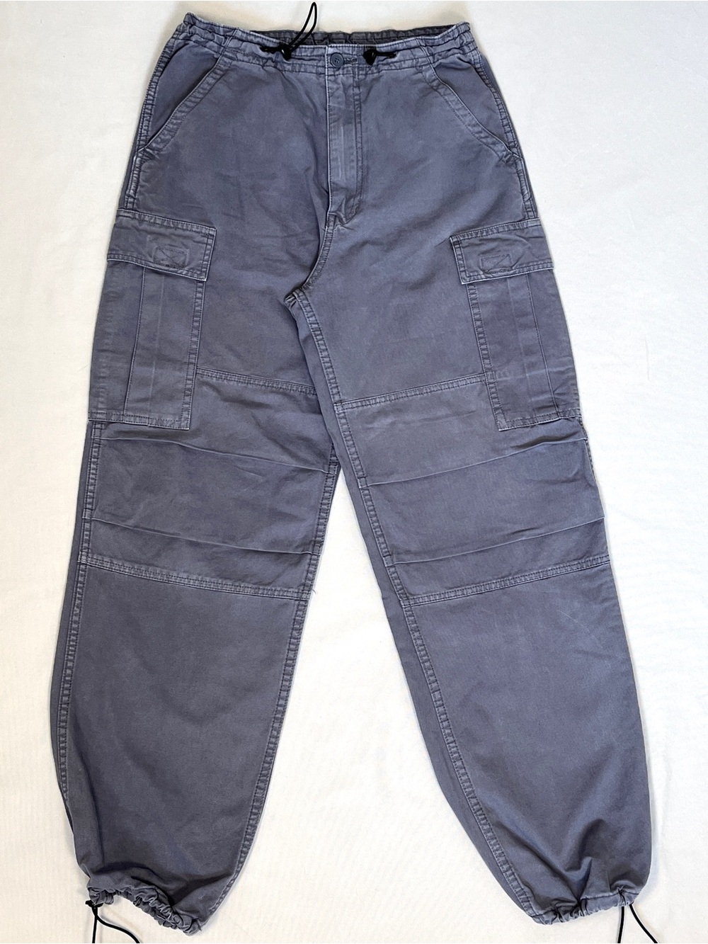 Brandy Melville Women's Slate Gray Cargo Pants Joggers ties at Ankles